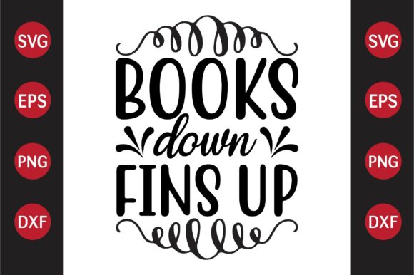 Teacher SVG Design Books Down Fins Up